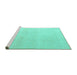 Sideview of Machine Washable Abstract Turquoise Modern Area Rugs, wshabs4748turq