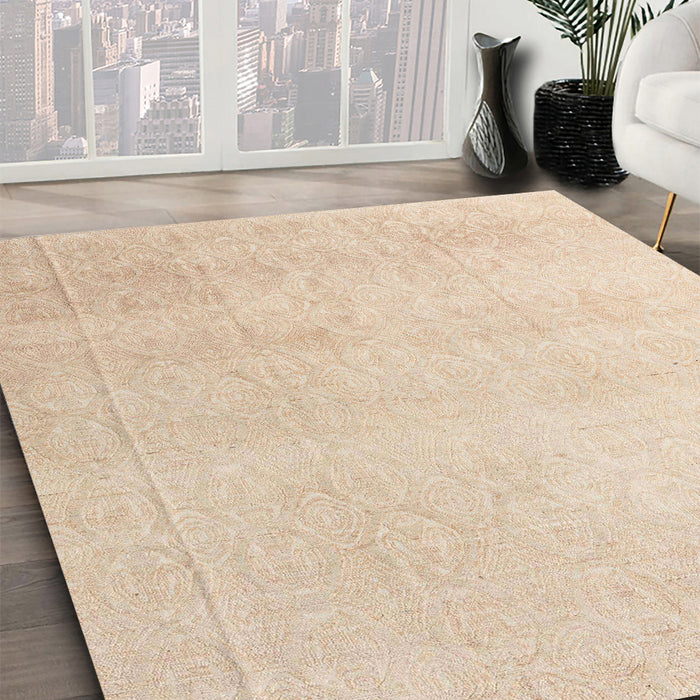 Machine Washable Abstract Brown Sugar Brown Rug in a Family Room, wshabs4748