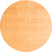 Round Abstract Orange Modern Rug, abs4748org