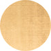 Round Abstract Brown Modern Rug, abs4748brn