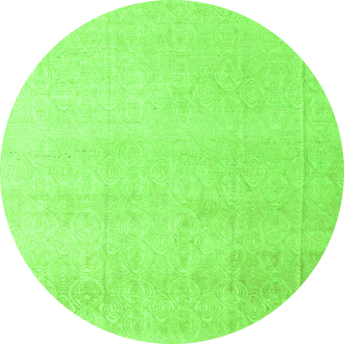 Round Machine Washable Abstract Green Modern Area Rugs, wshabs4748grn