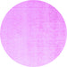 Round Machine Washable Abstract Purple Modern Area Rugs, wshabs4748pur