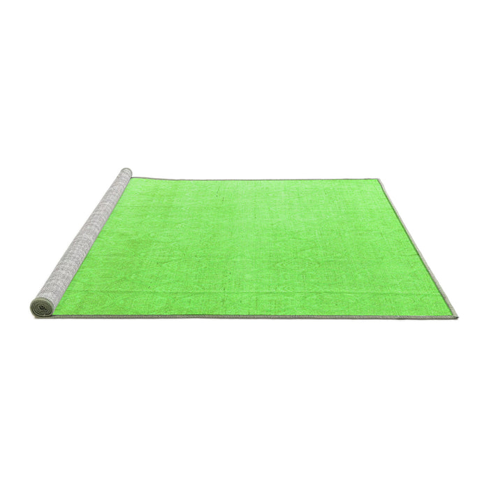 Sideview of Machine Washable Abstract Green Modern Area Rugs, wshabs4748grn