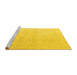 Sideview of Machine Washable Abstract Yellow Modern Rug, wshabs4748yw