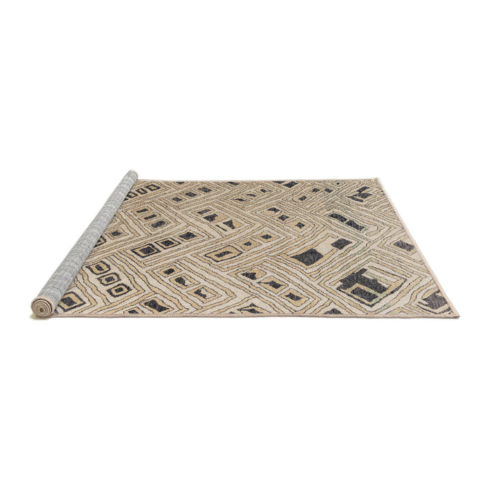 Sideview of Machine Washable Abstract Dark Almond Brown Rug, wshabs4749