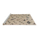 Sideview of Machine Washable Abstract Dark Almond Brown Rug, wshabs4749