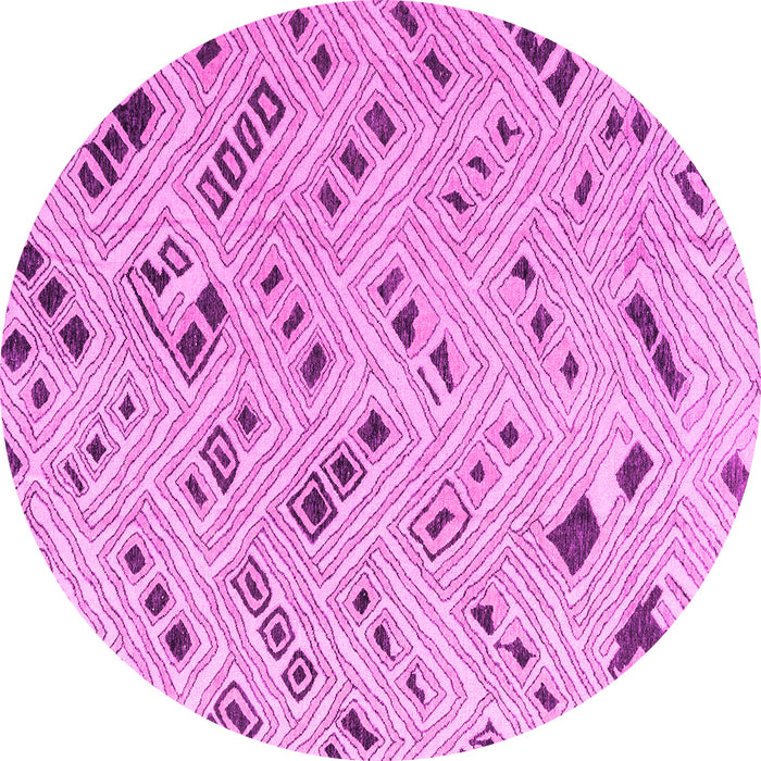 Round Abstract Pink Modern Rug, abs4749pnk
