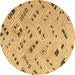 Round Abstract Brown Modern Rug, abs4749brn