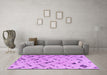 Machine Washable Abstract Purple Modern Area Rugs in a Living Room, wshabs4749pur