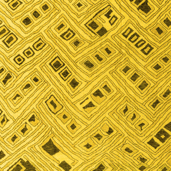 Machine Washable Abstract Yellow Modern Rug, wshabs4749yw