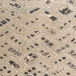 Square Abstract Dark Almond Brown Modern Rug, abs4749