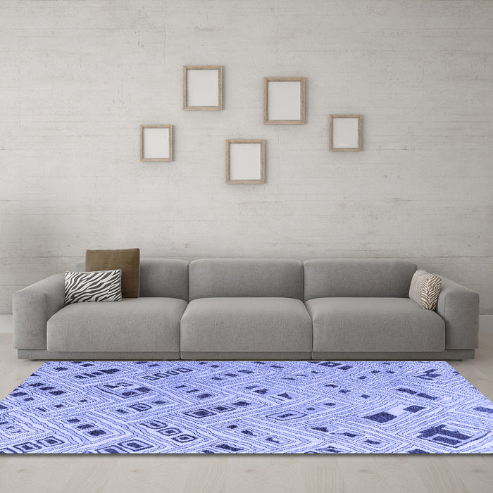Machine Washable Abstract Blue Modern Rug in a Living Room, wshabs4749blu