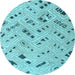 Round Abstract Light Blue Modern Rug, abs4749lblu