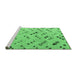 Sideview of Machine Washable Abstract Emerald Green Modern Area Rugs, wshabs4749emgrn