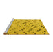 Sideview of Machine Washable Abstract Yellow Modern Rug, wshabs4749yw