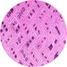 Round Machine Washable Abstract Pink Modern Rug, wshabs4749pnk