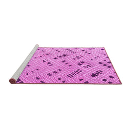 Sideview of Machine Washable Abstract Pink Modern Rug, wshabs4749pnk