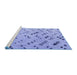 Sideview of Machine Washable Abstract Blue Modern Rug, wshabs4749blu