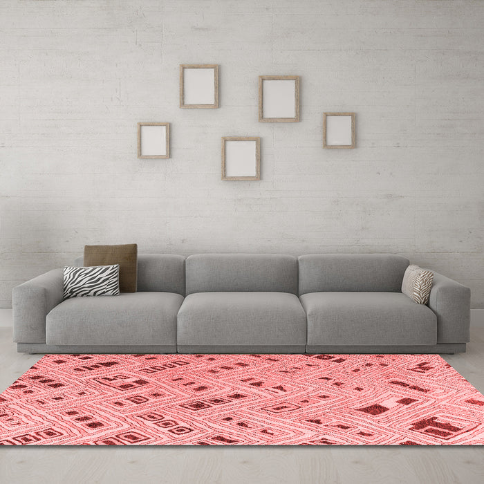 Modern Red Washable Rugs