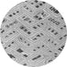 Round Machine Washable Abstract Gray Modern Rug, wshabs4749gry