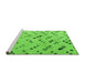 Sideview of Machine Washable Abstract Green Modern Area Rugs, wshabs4749grn