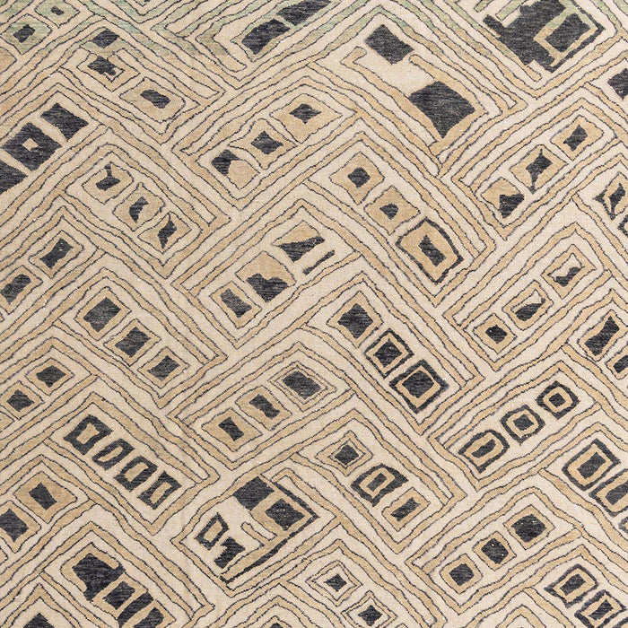 Abstract Dark Almond Brown Modern Rug, abs4749