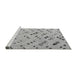 Sideview of Machine Washable Abstract Gray Modern Rug, wshabs4749gry