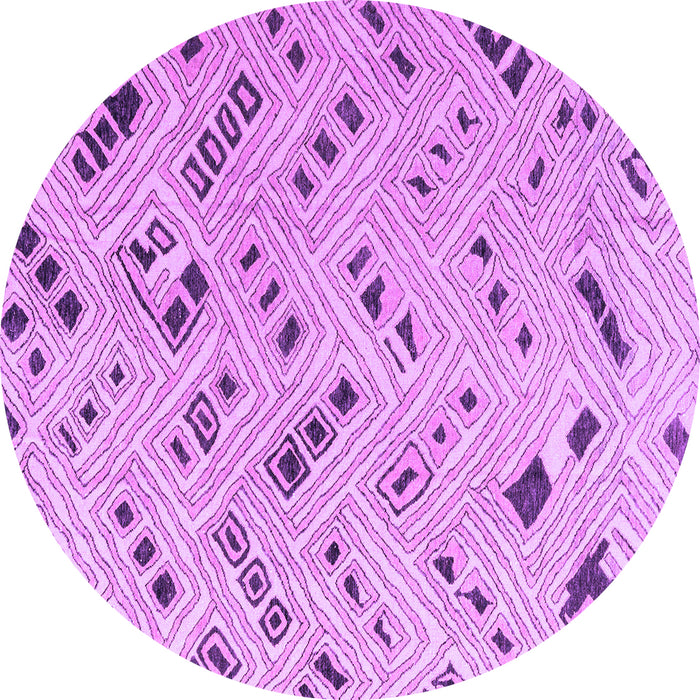 Round Abstract Purple Modern Rug, abs4749pur