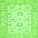 Square Machine Washable Oriental Green Traditional Area Rugs, wshabs474grn