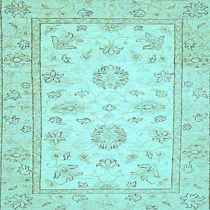 Square Oriental Light Blue Traditional Rug, abs474lblu