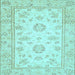 Square Oriental Light Blue Traditional Rug, abs474lblu