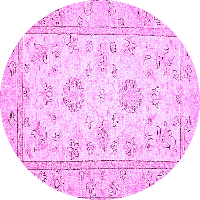 Round Machine Washable Oriental Purple Traditional Area Rugs, wshabs474pur