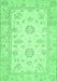 Machine Washable Oriental Emerald Green Traditional Area Rugs, wshabs474emgrn