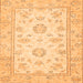 Square Machine Washable Oriental Orange Traditional Area Rugs, wshabs474org