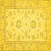 Square Machine Washable Oriental Yellow Traditional Rug, wshabs474yw