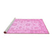 Sideview of Machine Washable Oriental Pink Traditional Rug, wshabs474pnk