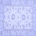 Square Machine Washable Oriental Blue Traditional Rug, wshabs474blu