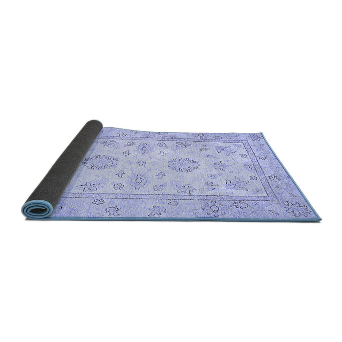 Sideview of Oriental Blue Traditional Rug, abs474blu