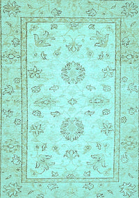 Oriental Light Blue Traditional Rug, abs474lblu