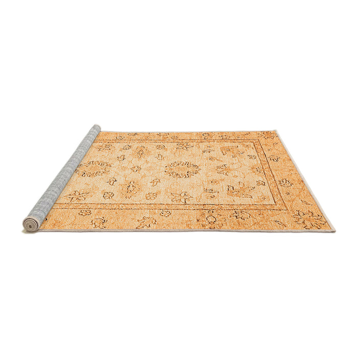 Sideview of Machine Washable Oriental Orange Traditional Area Rugs, wshabs474org