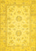 Machine Washable Oriental Yellow Traditional Rug, wshabs474yw