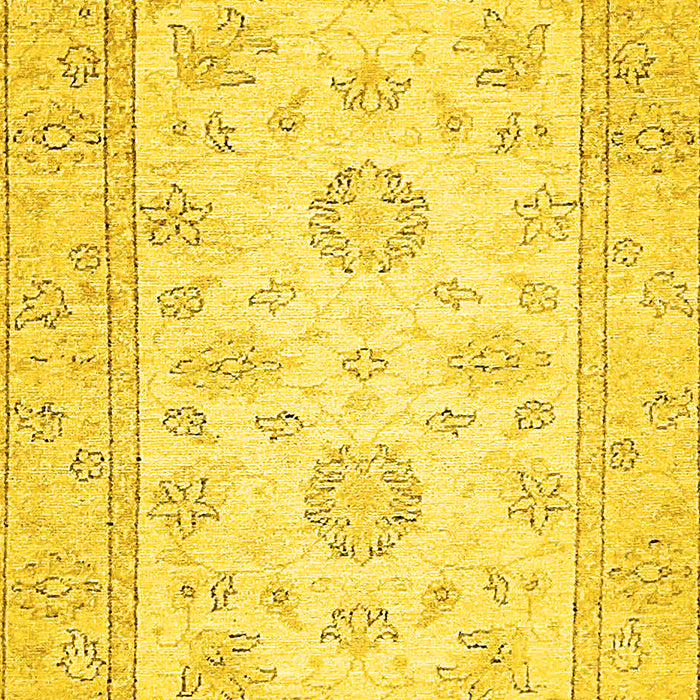 Machine Washable Oriental Yellow Traditional Rug, wshabs474yw