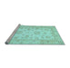 Sideview of Machine Washable Oriental Light Blue Traditional Rug, wshabs474lblu