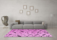 Machine Washable Solid Pink Modern Rug, wshabs4750pnk