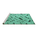 Sideview of Machine Washable Solid Turquoise Modern Area Rugs, wshabs4750turq