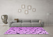 Machine Washable Solid Purple Modern Area Rugs in a Living Room, wshabs4750pur