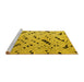 Sideview of Machine Washable Solid Yellow Modern Rug, wshabs4750yw