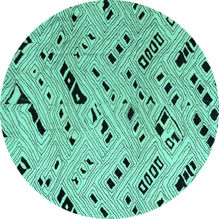 Round Solid Turquoise Modern Rug, abs4750turq