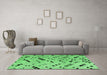 Machine Washable Solid Emerald Green Modern Area Rugs in a Living Room,, wshabs4750emgrn