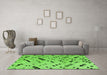 Machine Washable Solid Green Modern Area Rugs in a Living Room,, wshabs4750grn